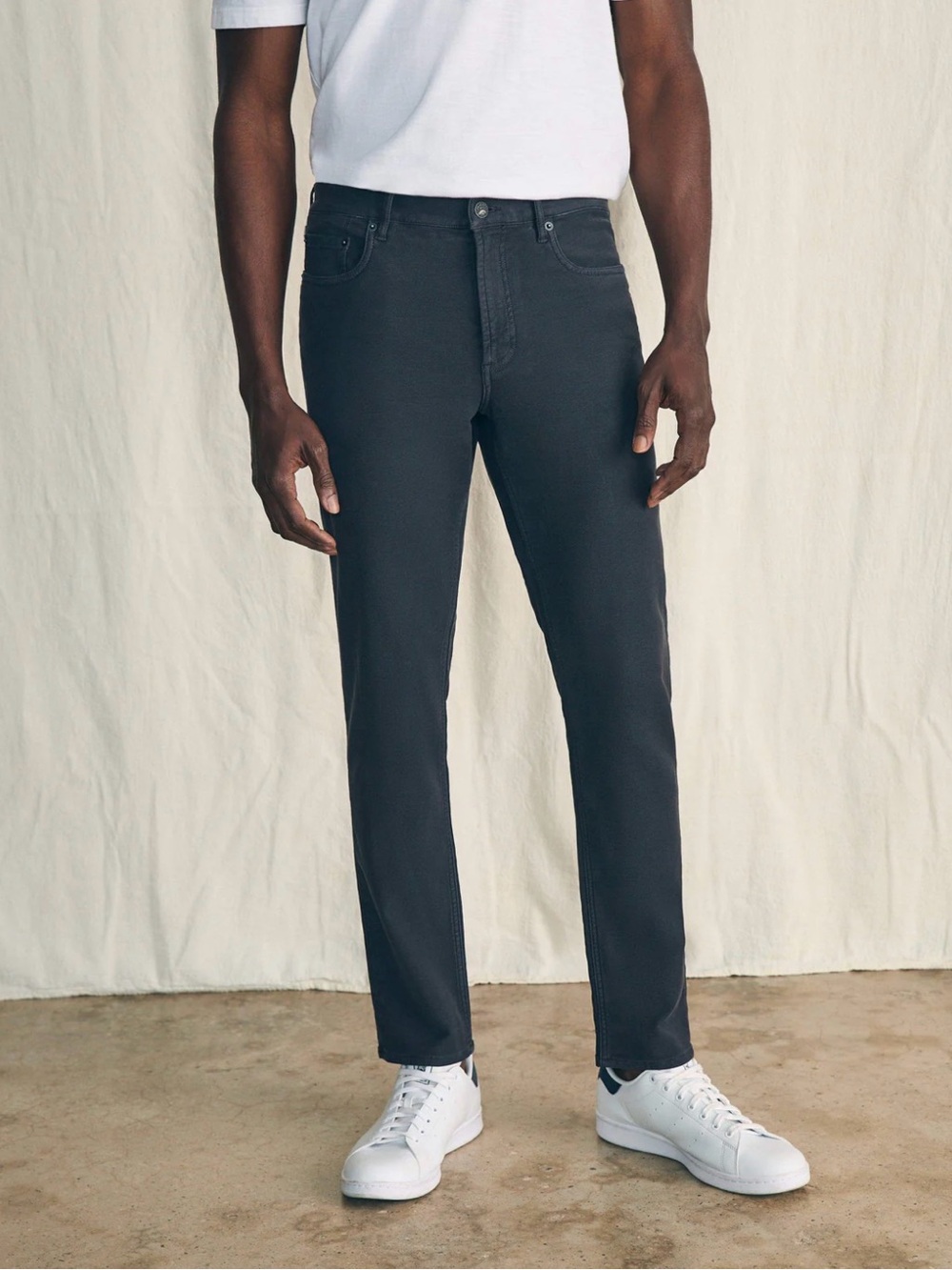 Faherty Stretch Terry 5-Pocket Pant Onyx Black Size 35